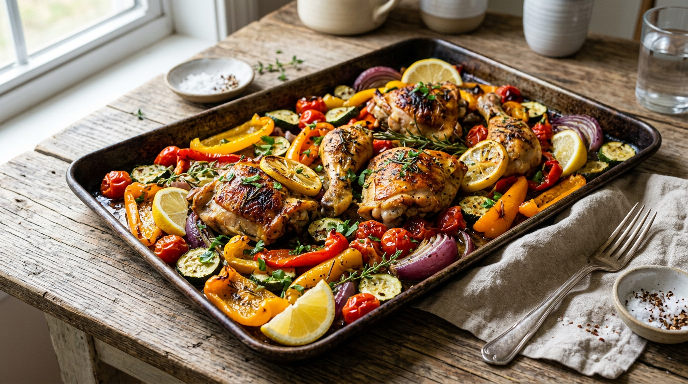 Poulet Citronné et Légumes Rôtis : Le Plat Unique Facile et Savoureux ...